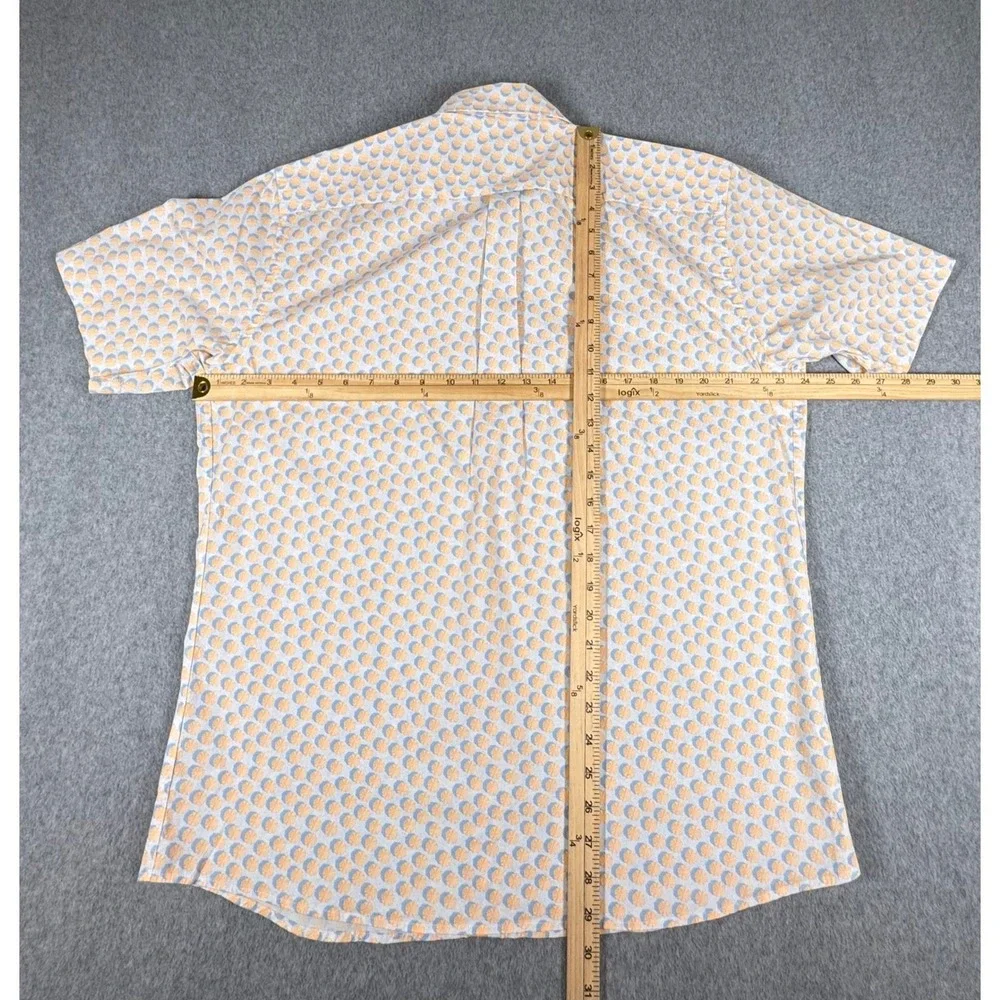 PETER MILLAR Mens L Umbrella Throwing Shade Shirt Button Short Sleeve - Picture 4 of 5